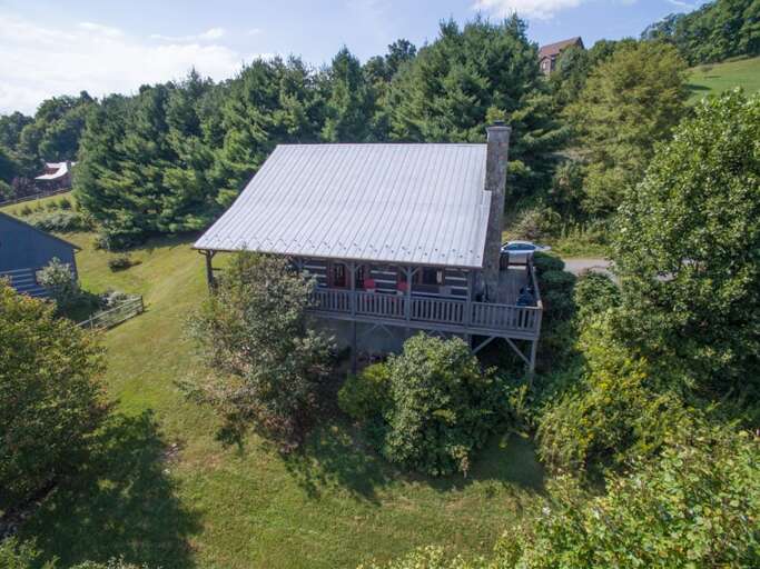 Aerial view looking back towards home