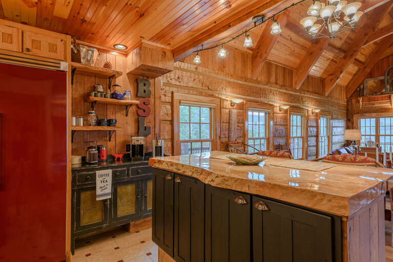 Dining Island next to Dining Table with Additional Seating