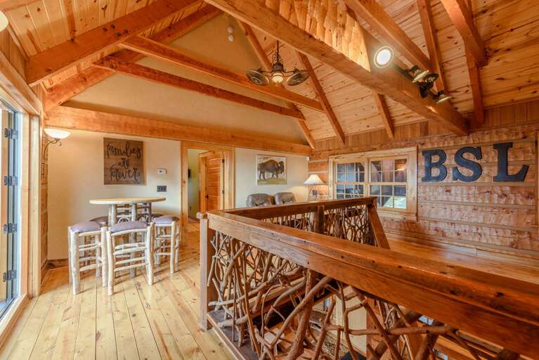 Upstairs Loft Den Table with Seating for Five