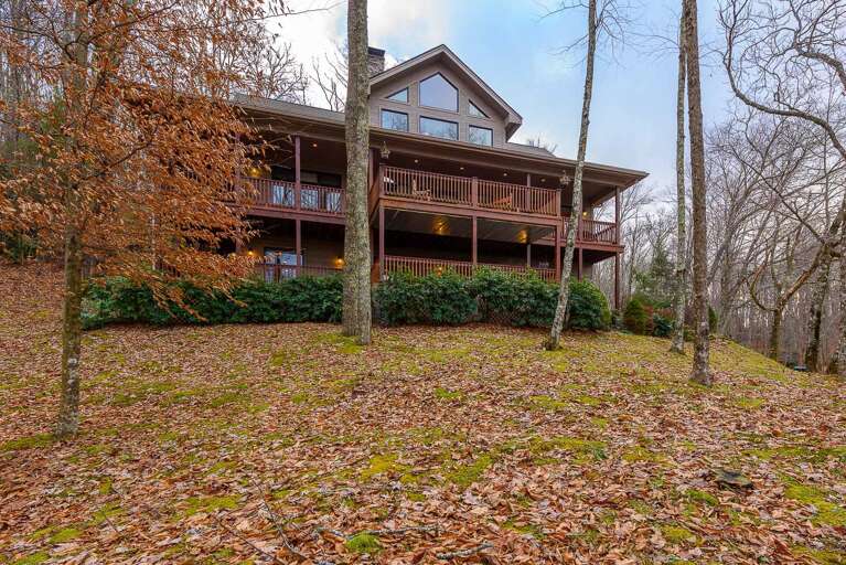 Exterior of The Pointe, and Rolling Landscaped Back Yard