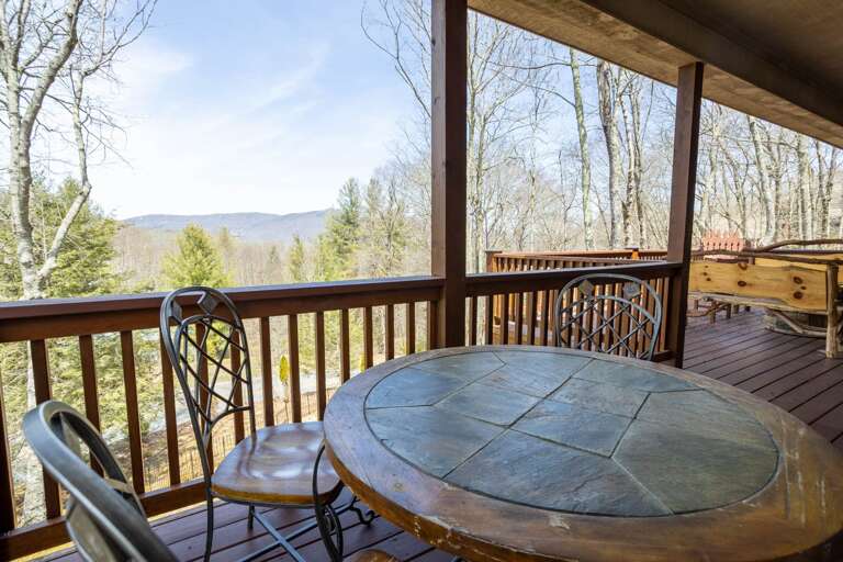 Outdoor Dining Table with and Newly Trimmed Out View