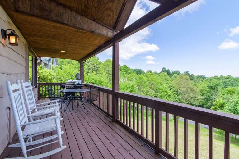 Rear Deck looks out at Back Yard and Mountain Views
