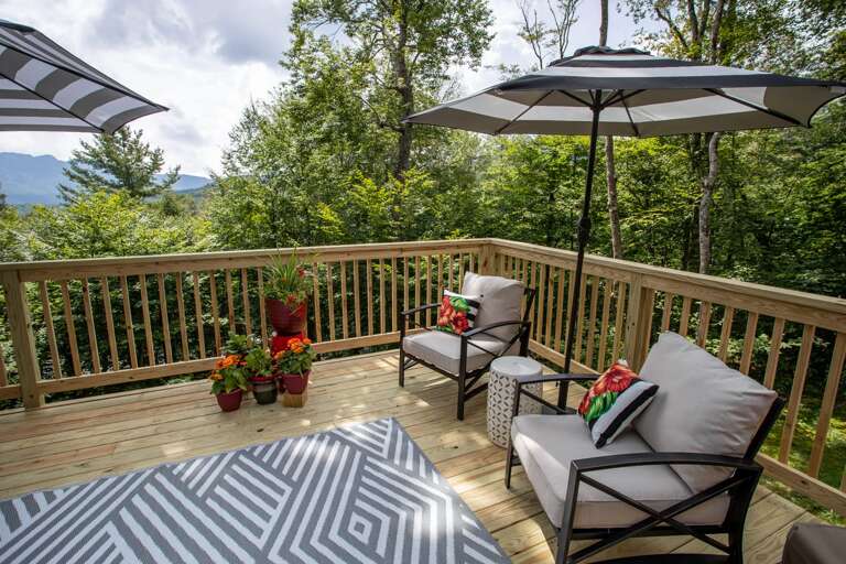 Comfortable Outdoor Seating on Rear Deck Comfortable Outdoor Seating on Rear Deck