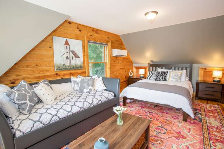 Queen Bedroom Upstairs with Twin Daybed and Twin Trundle Bed Queen Bedroom Upstairs with Twin Daybed and Twin Trundle Bed