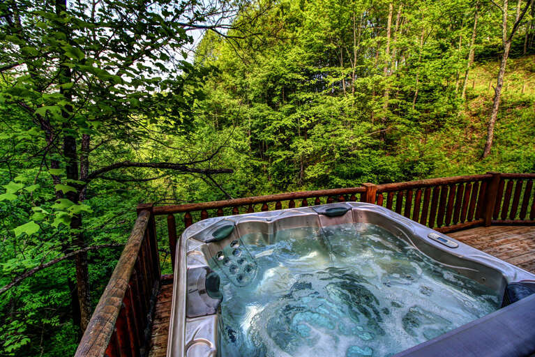 Twin Hollows Hot tub looking out over view Twin Hollows Hot tub looking out over view