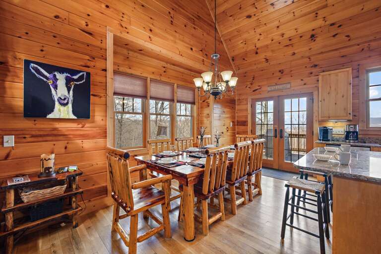 Dining and Kitchen open onto back porch