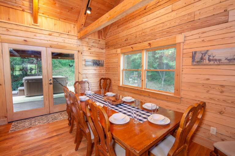 Dining Table Looking out to the Back Deck