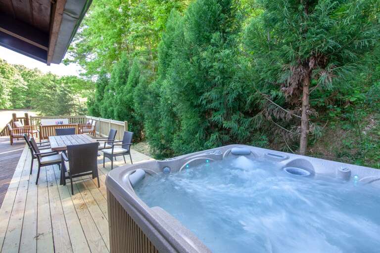 View of the Back Deck from the Hot Tub