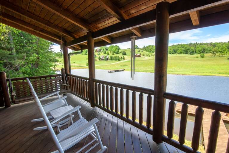 View of the Pond off the Covered Front Porch