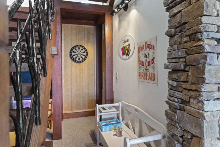Dart Board and Disney Themed Nook in the Den Dart Board and Disney Themed Nook in the Den