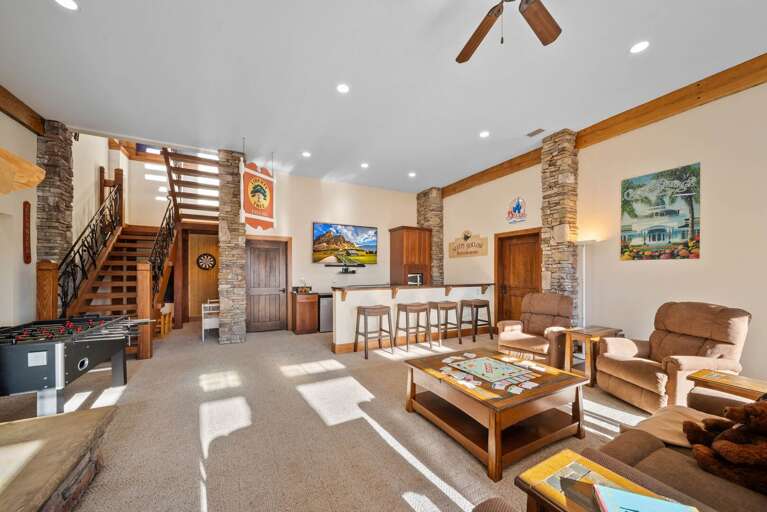 Game Room with Bar and TV Area