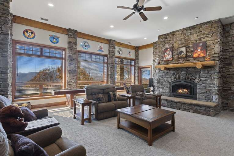Large Den on the Lower Level offers Great Entertainment Space with another Gas Fireplace Large Den on the Lower Level offers Great Entertainment Space with another Gas Fireplace