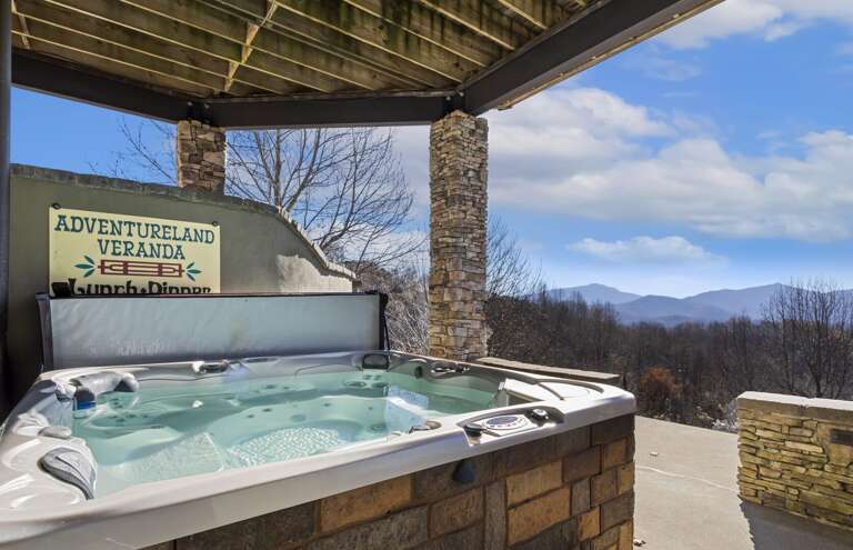 Relax in the Hot Tub on the Covered Patio Relax in the Hot Tub on the Covered Patio
