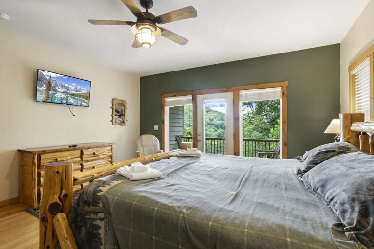 Private Deck and Ensuite Bathroom in the Master Bedroom with Flat Screen TV