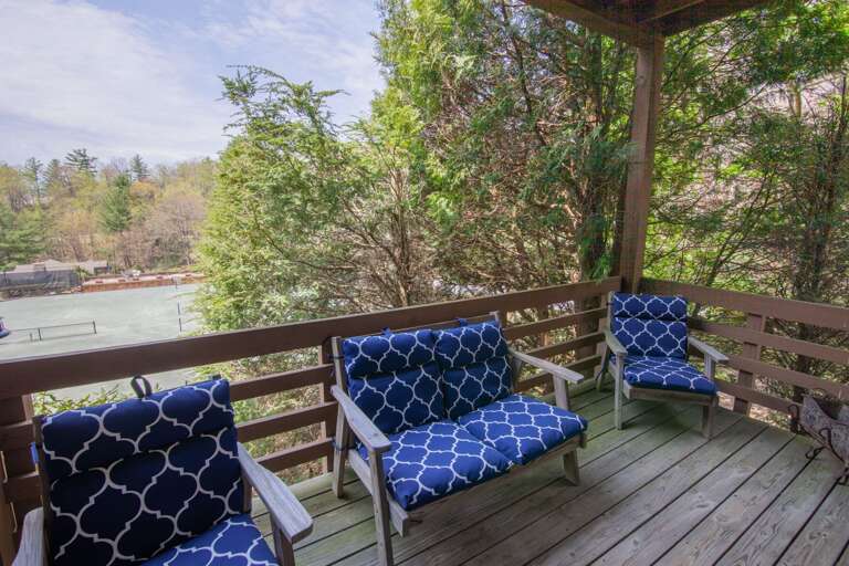 Deck Seating with a View of the Tennis Courts