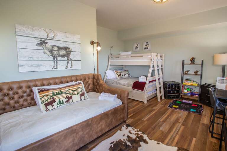 Bunk Room with Games, a Smart TV, and "Dance Dance Revolution"