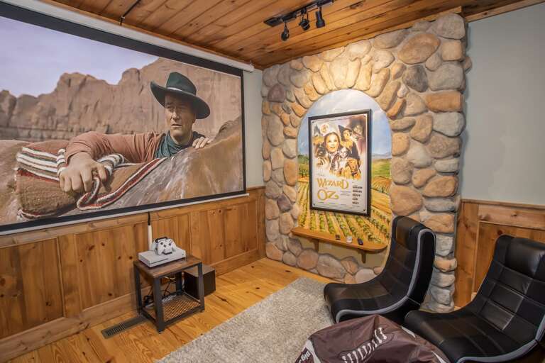 Projector Screen, and an X-Box Game System