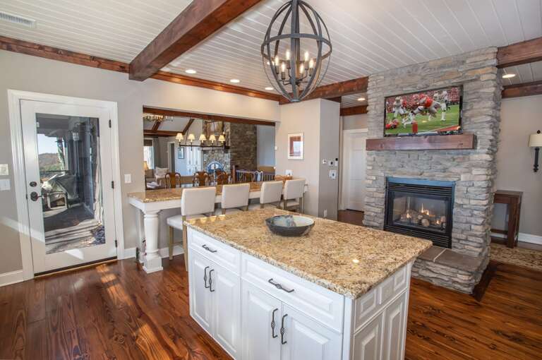 Island and Bar Seating in Kitchen