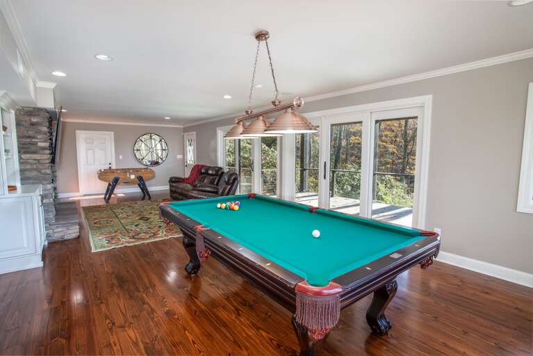 Pool Table in Living Area on Third Floor
