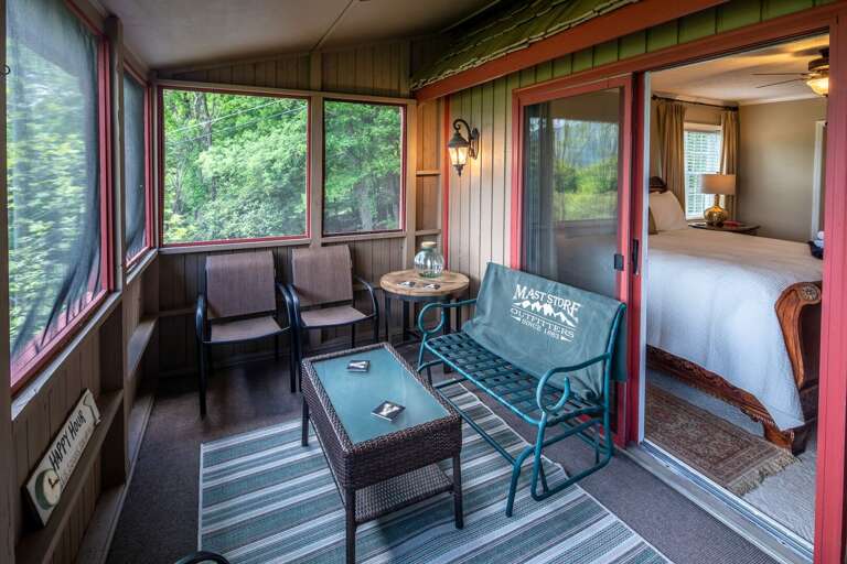 Screened porch and master bedroom