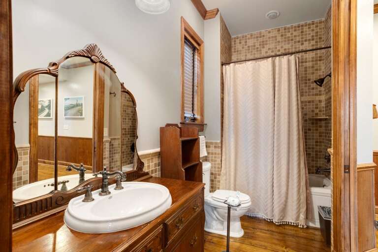 Full Bathroom on Lower Level with Soaking Tub and Shower Combo