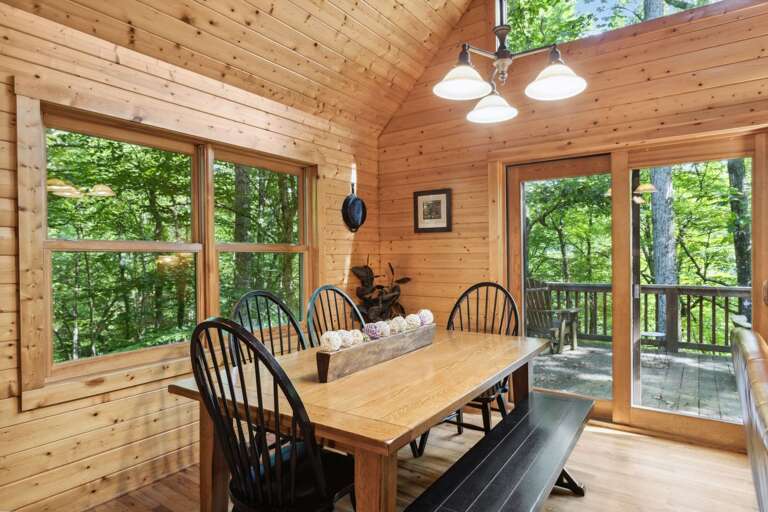Dining Area Surrounded by Windows