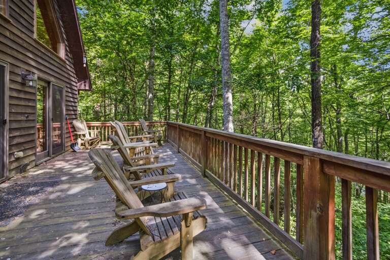 Spacious Main Level Deck with River Below