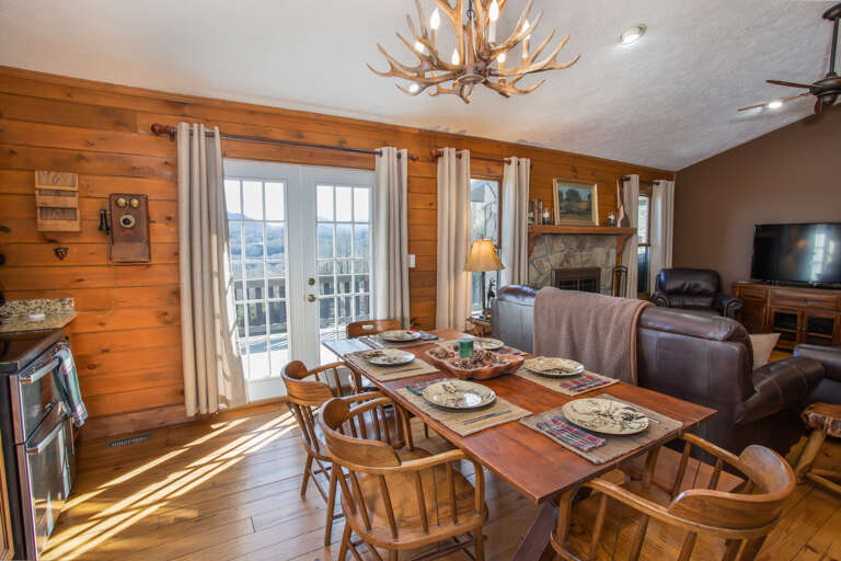 Dine up to 8 Guests at Dining Table, plus another 4-seat Table on Lower Level Dine up to 8 Guests at Dining Table, plus another 4-seat Table on Lower Level