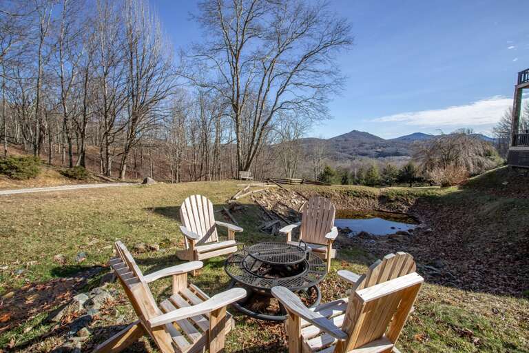 Fire Pit in front of Small Pond (water levels extremely low this day!) Fire Pit in front of Small Pond (water levels extremely low this day!)