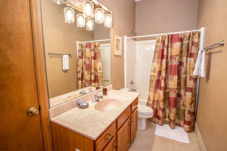 Full Bathroom on Lower Level with Tub and Shower Combo Full Bathroom on Lower Level with Tub and Shower Combo