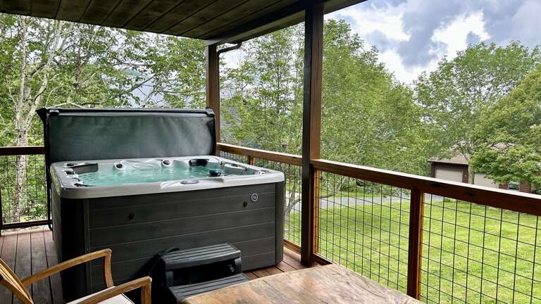 Hot Tub on the Covered Back Deck Hot Tub on the Covered Back Deck