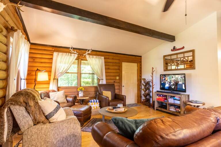 Main Living Area with Leather Furniture and Flat Screen TV