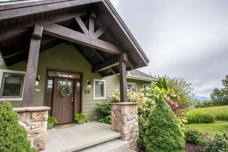Front Porch with Stone Columns
