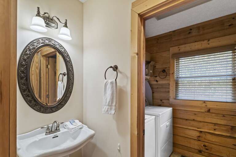 Powder Room on Main Level with Laundry Room