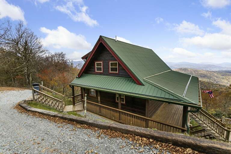 Perched on a Slope, Almost Heaven offers Commanding Views of the Mountains