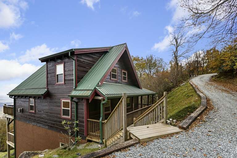 Sloping Gravel Driveway Leading to Almost Heaven