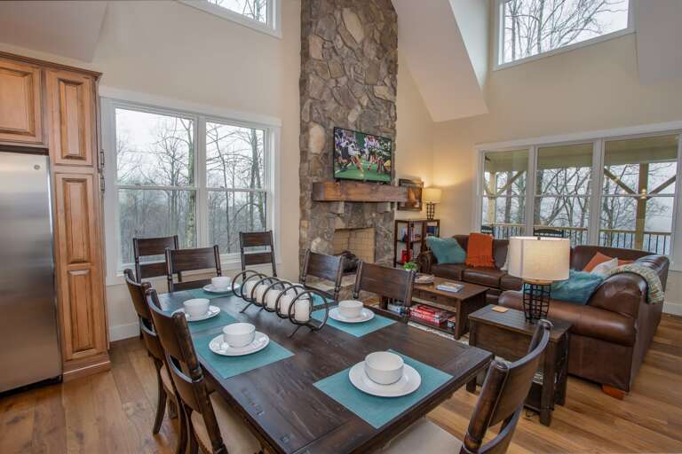 Dining for up to 8 Guests at the Table in the Open Concept Living Space