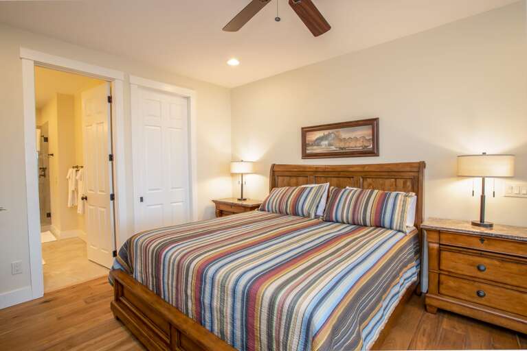 Master King Suite on Main Level with Private Bathroom and HDTV