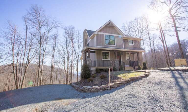 Sloping Gravel Driveway with Plenty of Parking