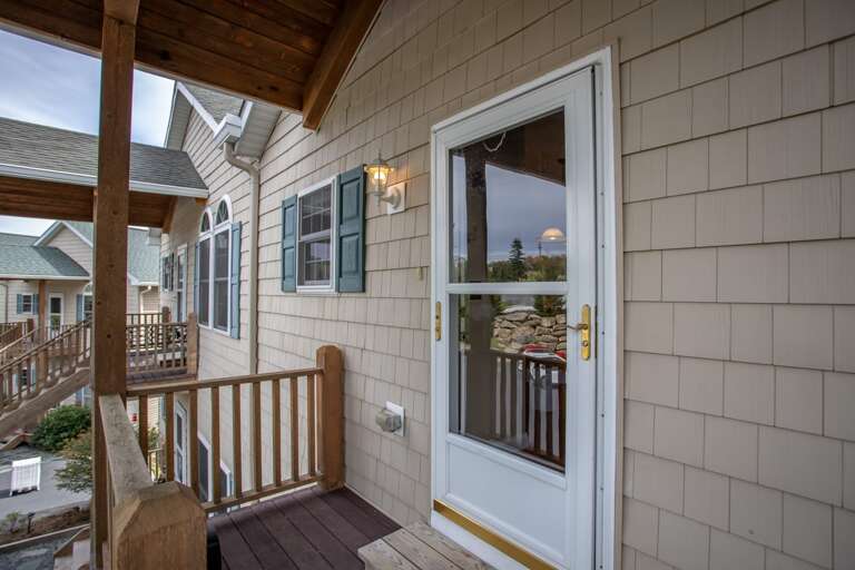 Covered Front Porch and Front Door on Second/Top Floor