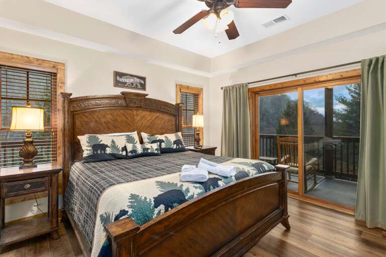 King Master Bedroom with Access to the Covered Porch