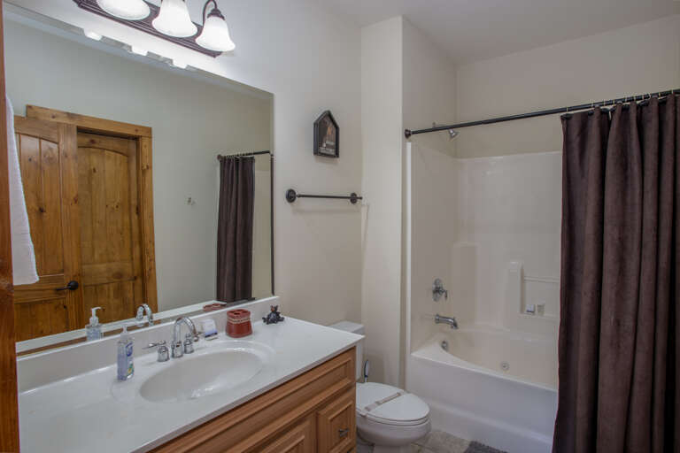 Queen Bedroom Full Bathroom with Combo jetted Tub and Shower