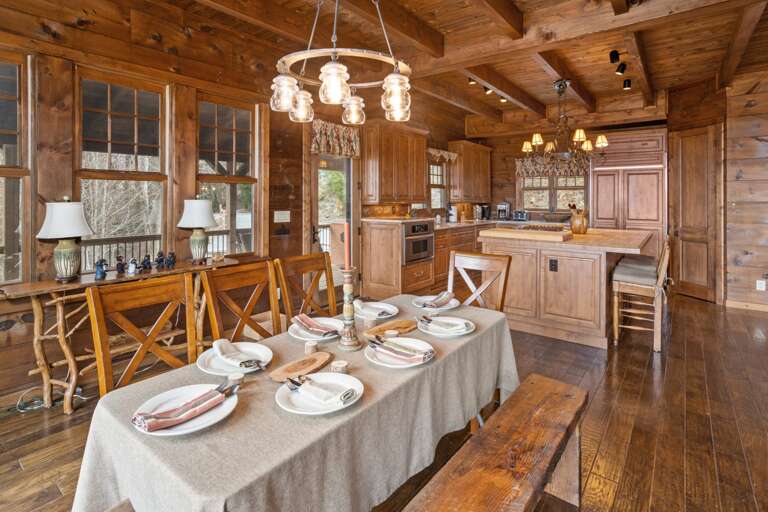 Dining Area (custom made new table has been added in place of dining table pictured)