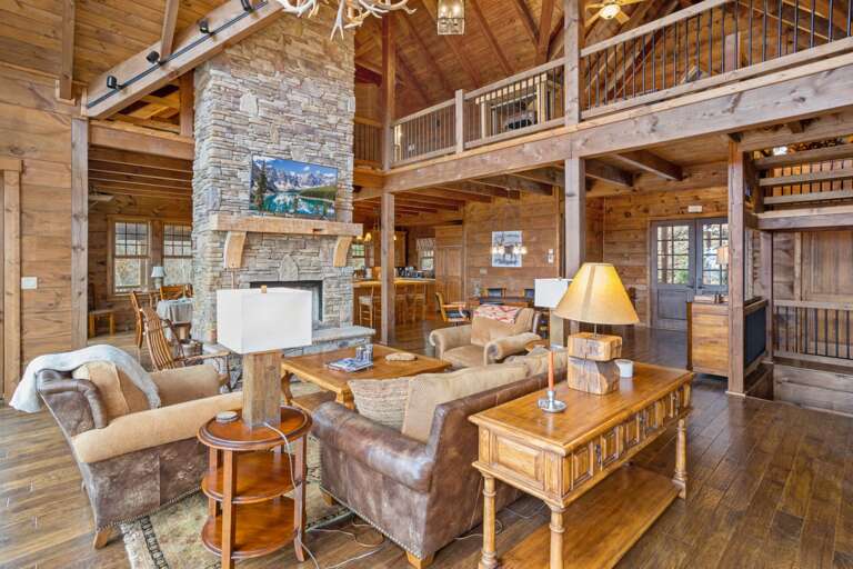 Grand Great Room with Double Sided Fireplace