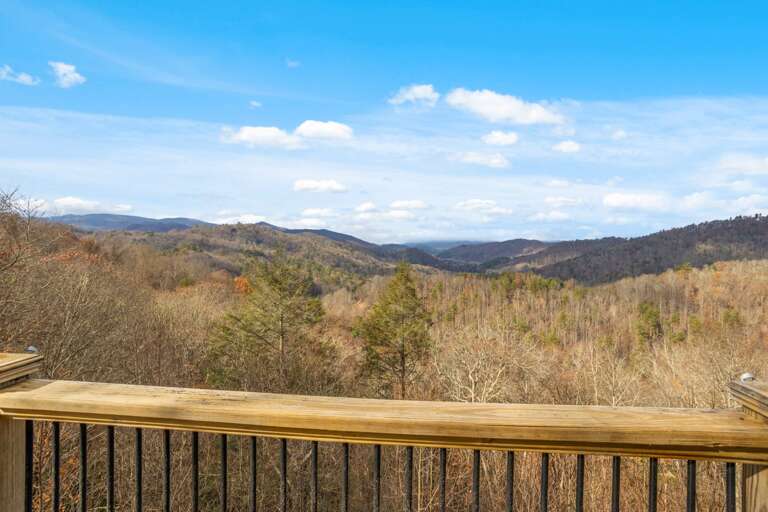 Layered Long Range Views from the Spacious Deck