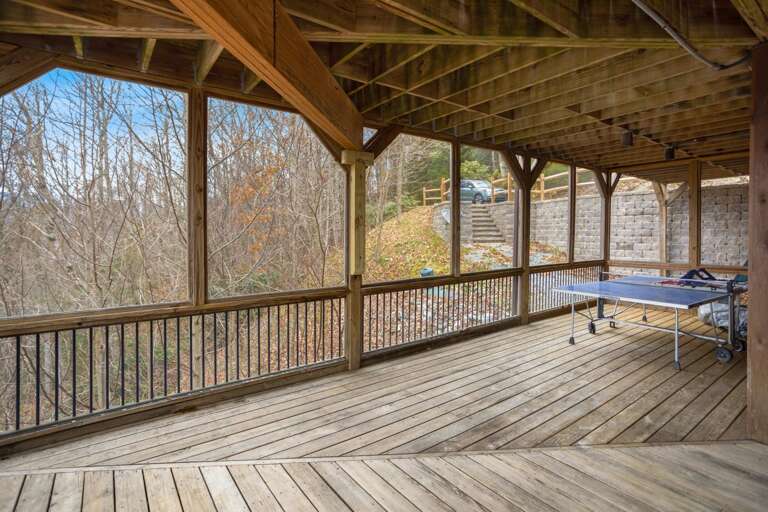 Ping Pong Table on Covered Deck