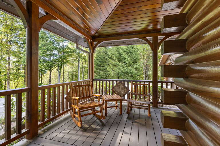 Beautiful Wood Furniture On the Deck