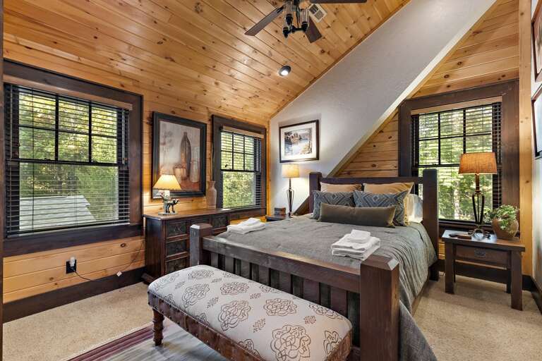 Upstairs Lumber Jack Suite with Barn Wood Bed and Private Bathroom