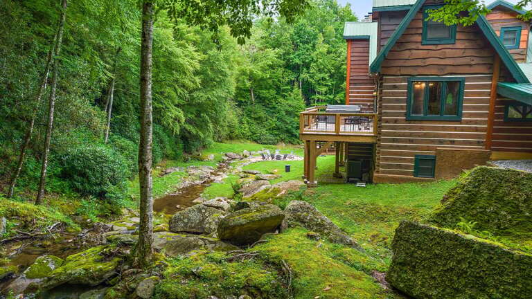Creek Flows from the Swimming Hole Directly by the Cabin