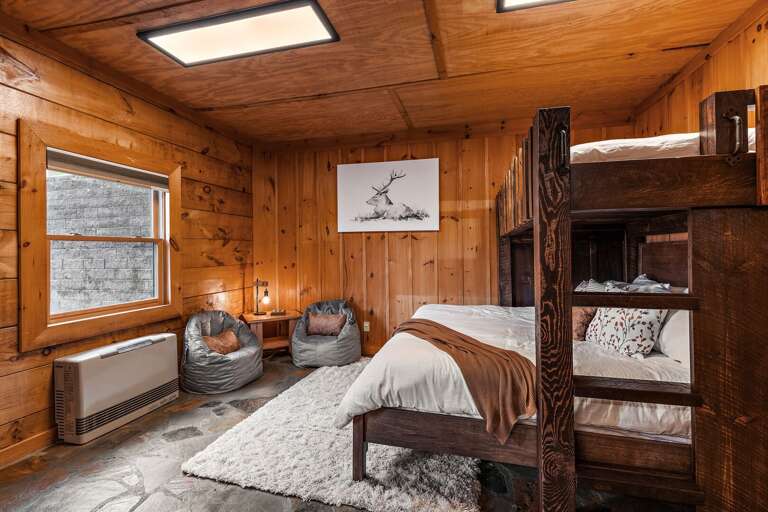 Custom Built Wood Twin Over King Bunk